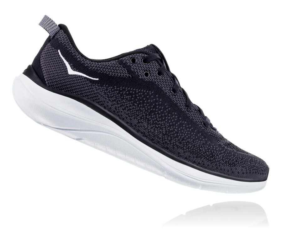 Hoka Australia One One Hupana Flow - Womens Running Shoes Black/White - IOBGP-0645